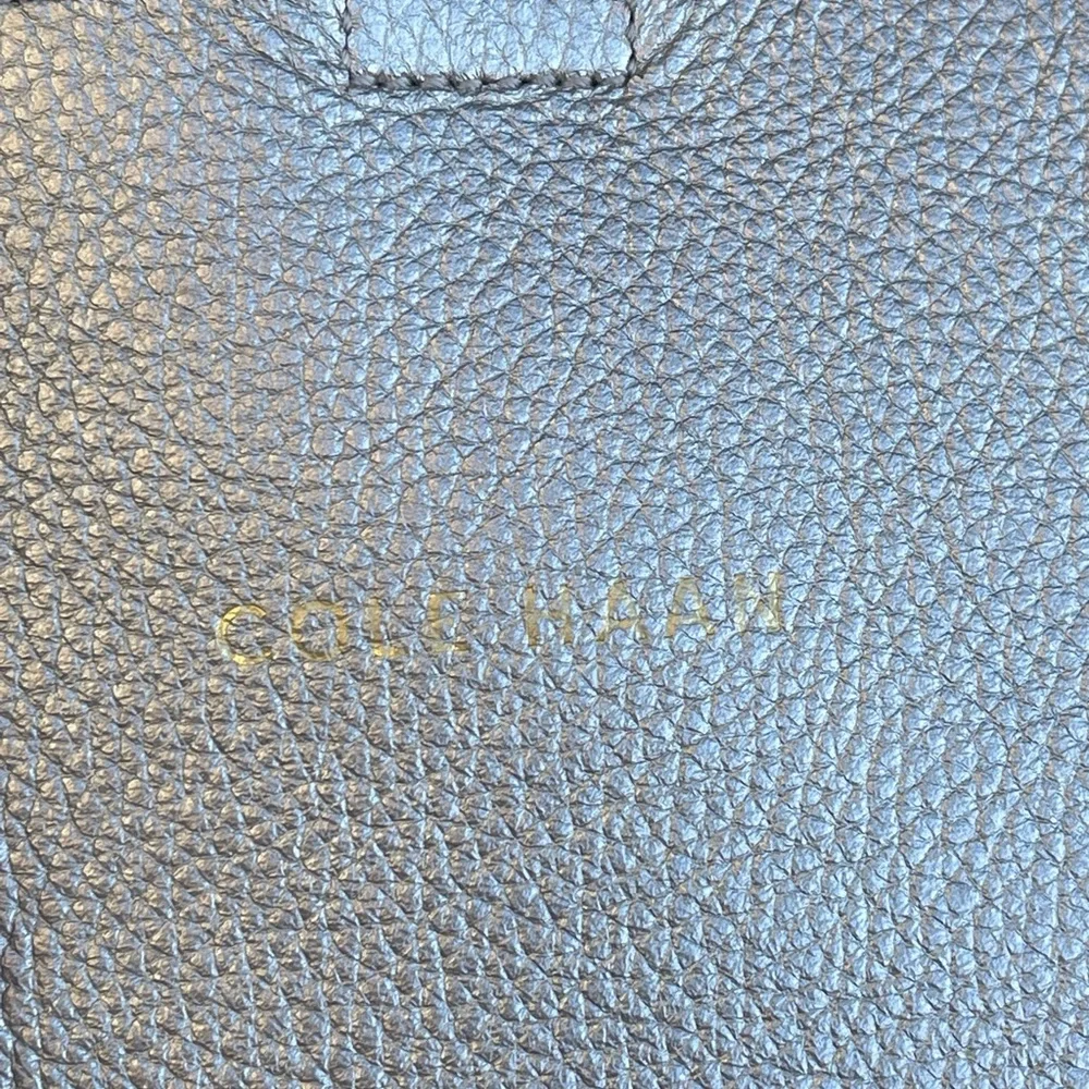 Cole Haan Palermo Silver and Black Two-Tone Leather Tote Bag - Picture 8 of 12
